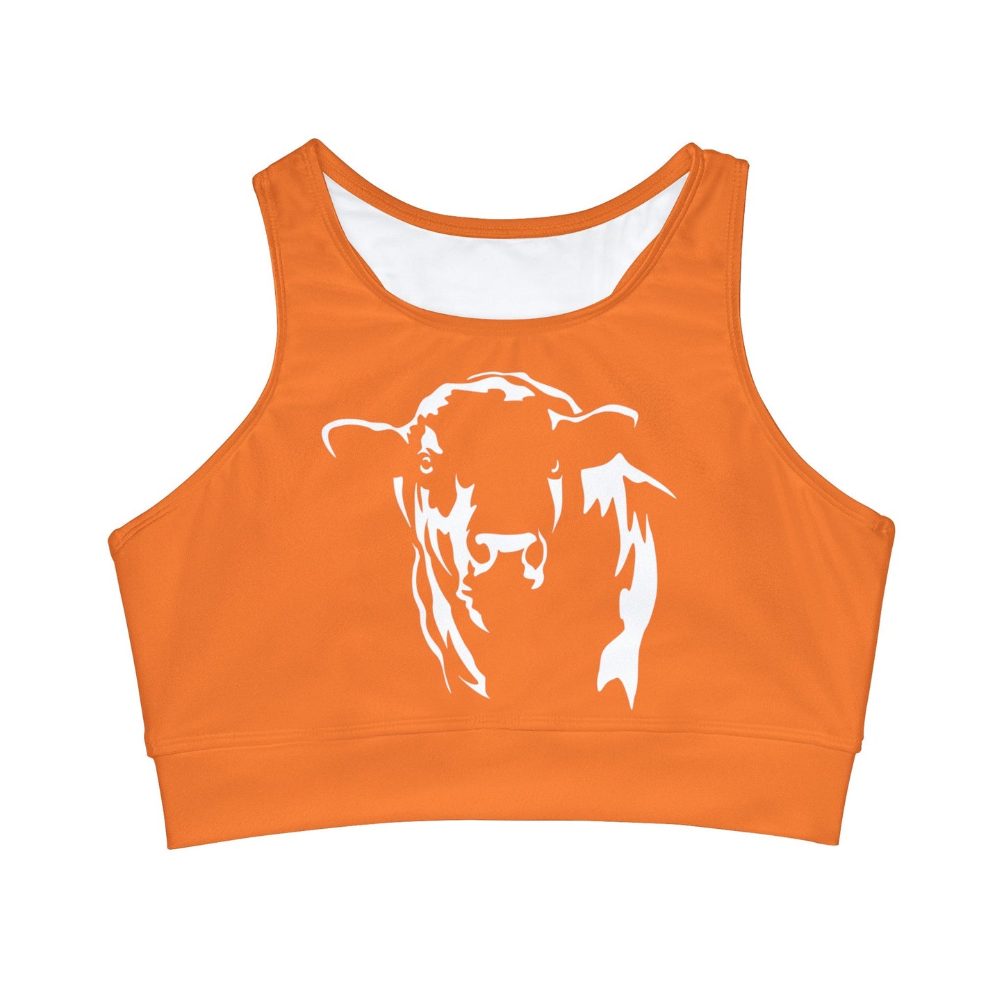 Angus Bikini Top, Angus Bull Top, Angus, Angus Swimsuit, High Neck Crop Bikini Top (AOP) - SmorgeousByGina