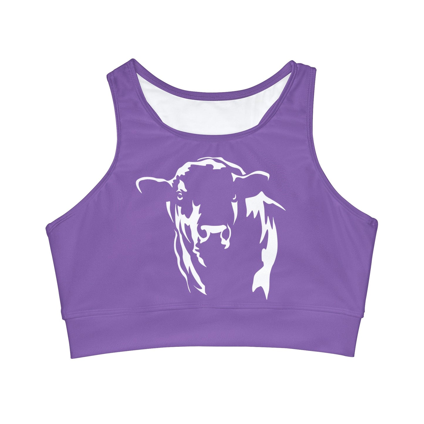 Angus Bikini Top, Angus Bull Top, Angus, Angus Swimsuit, High Neck Crop Bikini Top (AOP) - SmorgeousByGina