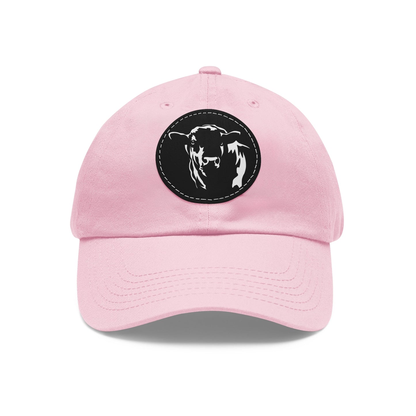 Angus Bull, Angus, Beef, Dad Hat with Leather Patch (Round) - SmorgeousByGina
