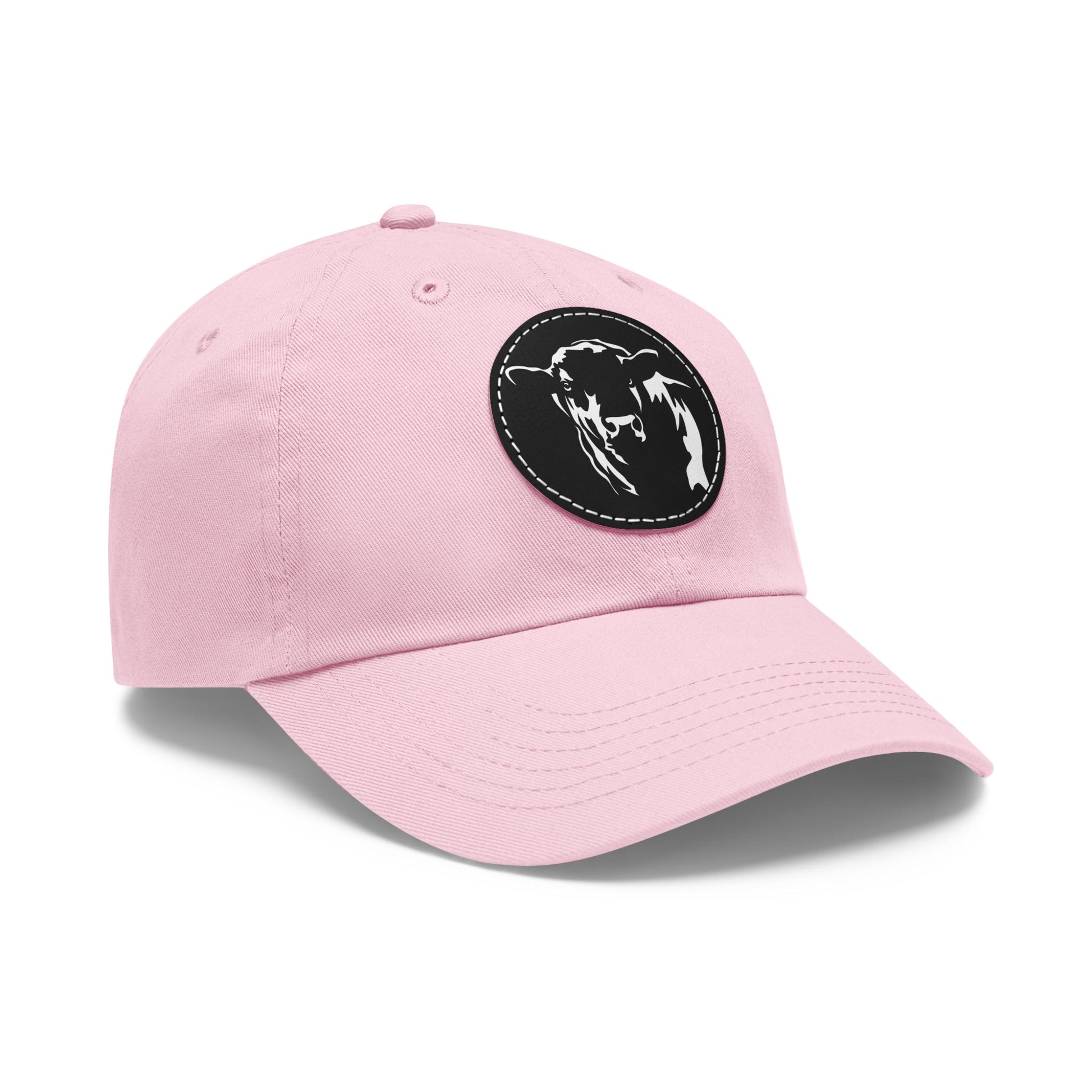Angus Bull, Angus, Beef, Dad Hat with Leather Patch (Round) - SmorgeousByGina