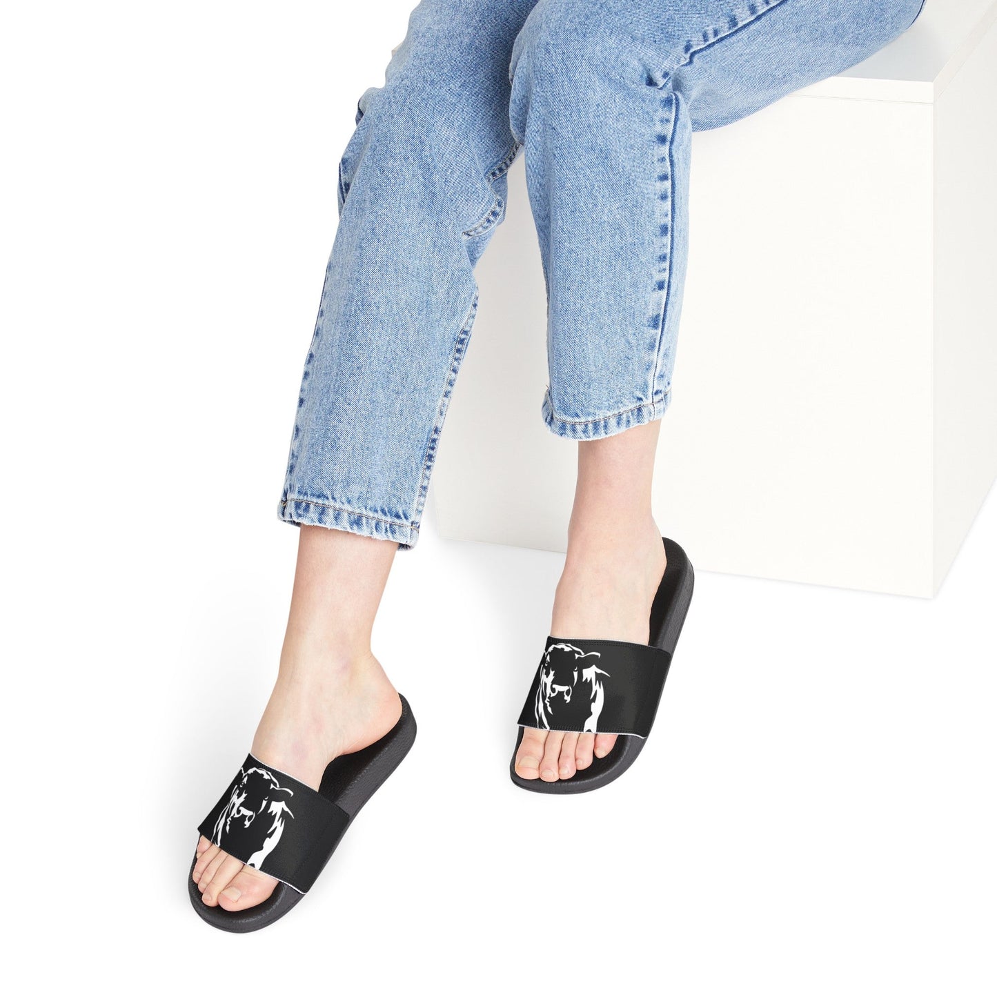 Angus Sandal, Angus Slides, Women's PU Slide Sandals, Eat Beef, Support Beef - SmorgeousByGina