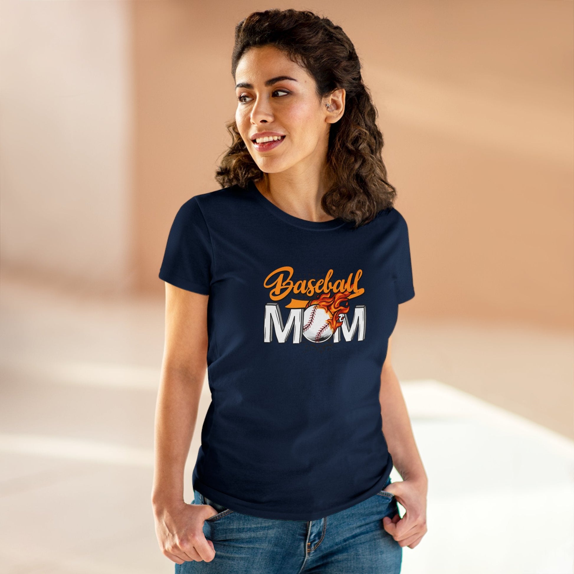 Baseball Mom Shirt, Women's Midweight Cotton Tee - SmorgeousByGina