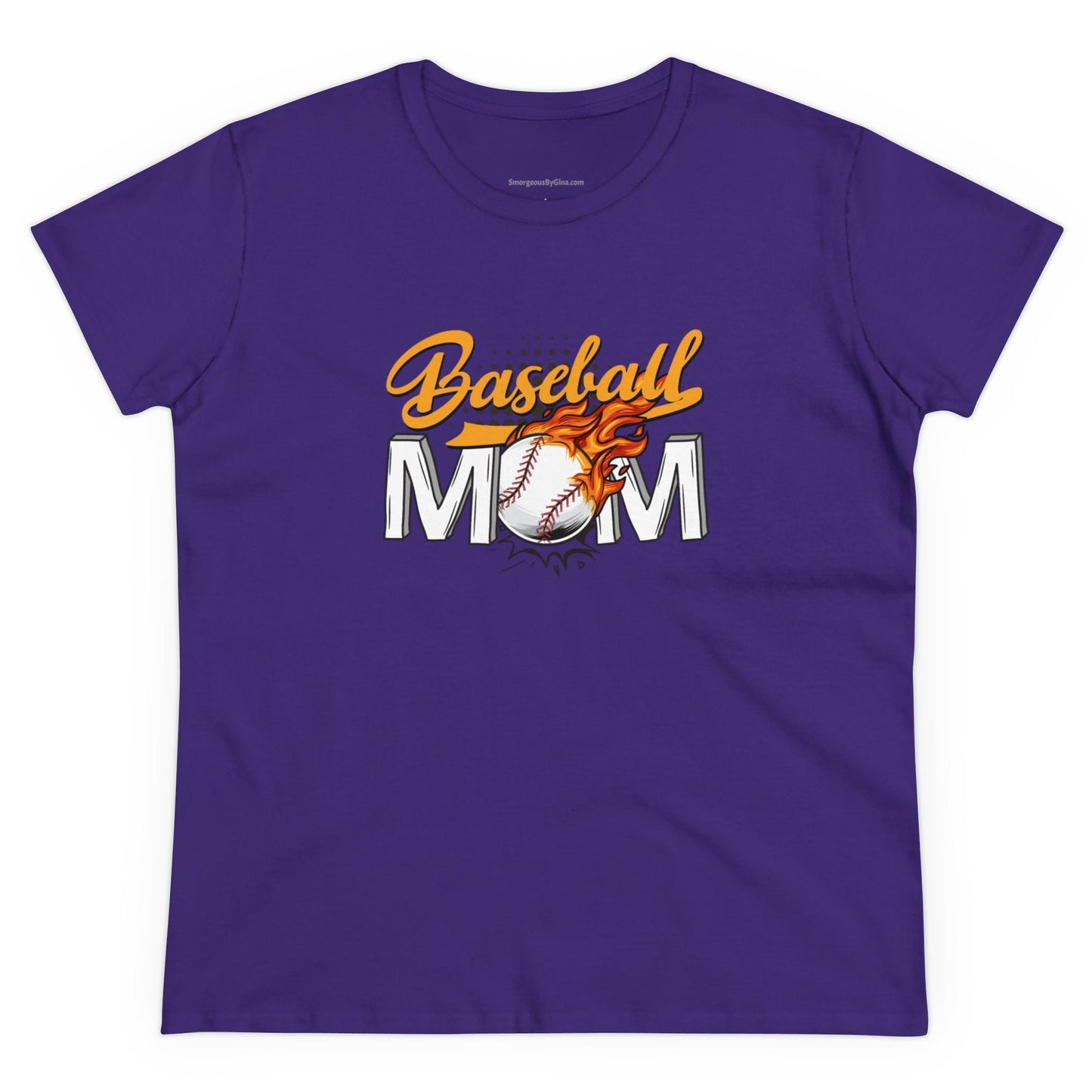 Baseball Mom Shirt, Women's Midweight Cotton Tee - SmorgeousByGina