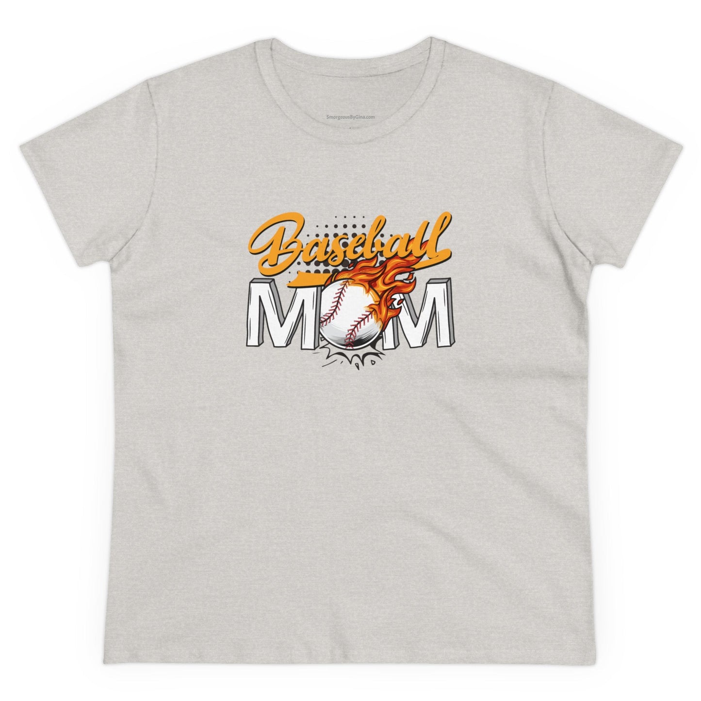 Baseball Mom Shirt, Women's Midweight Cotton Tee - SmorgeousByGina