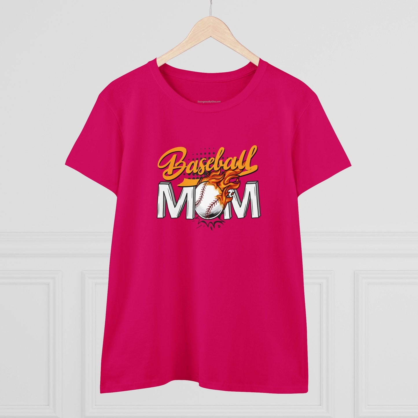 Baseball Mom Shirt, Women's Midweight Cotton Tee - SmorgeousByGina