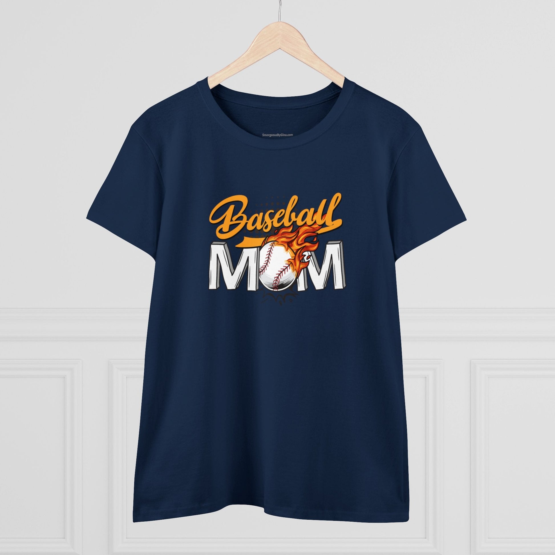 Baseball Mom Shirt, Women's Midweight Cotton Tee - SmorgeousByGina