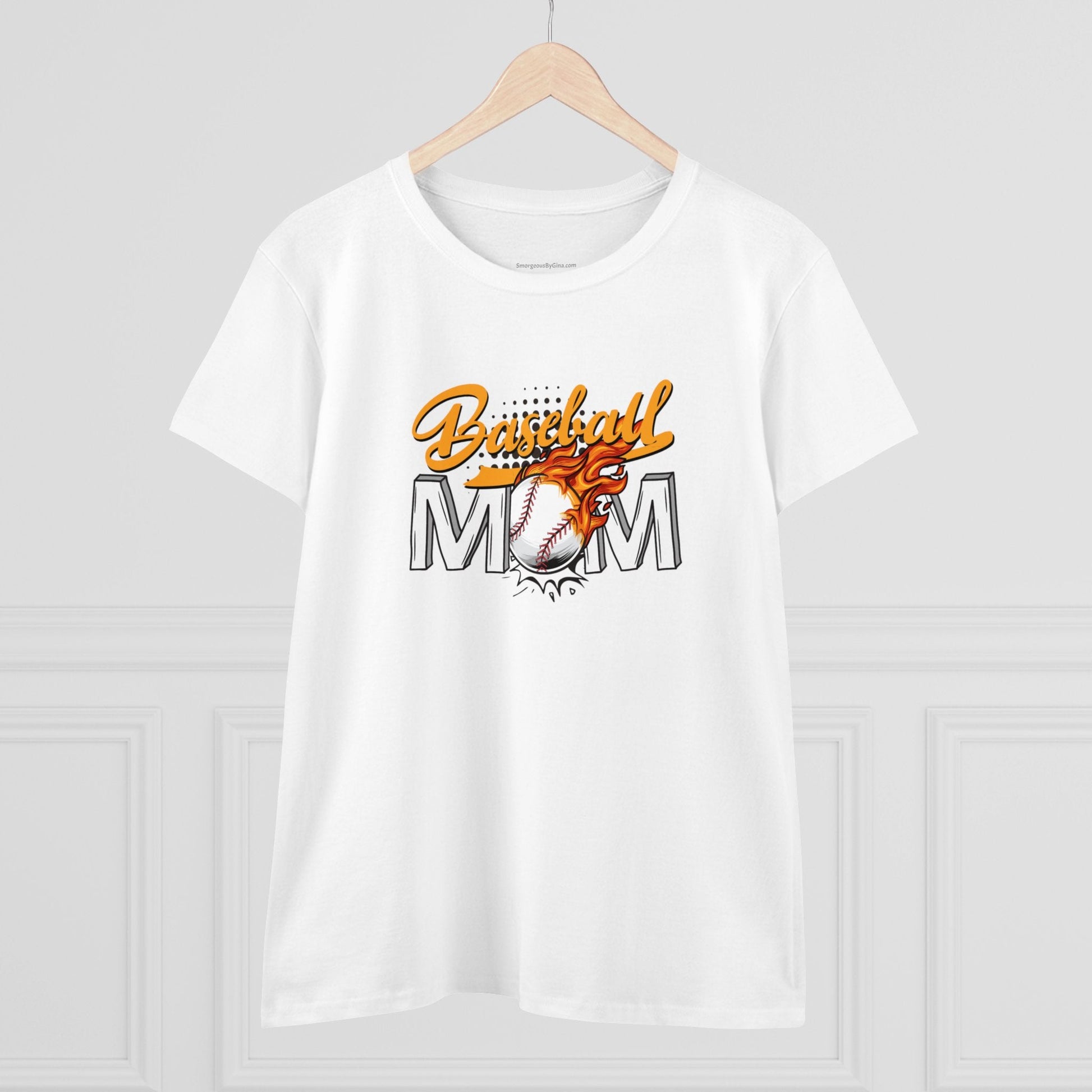 Baseball Mom Shirt, Women's Midweight Cotton Tee - SmorgeousByGina