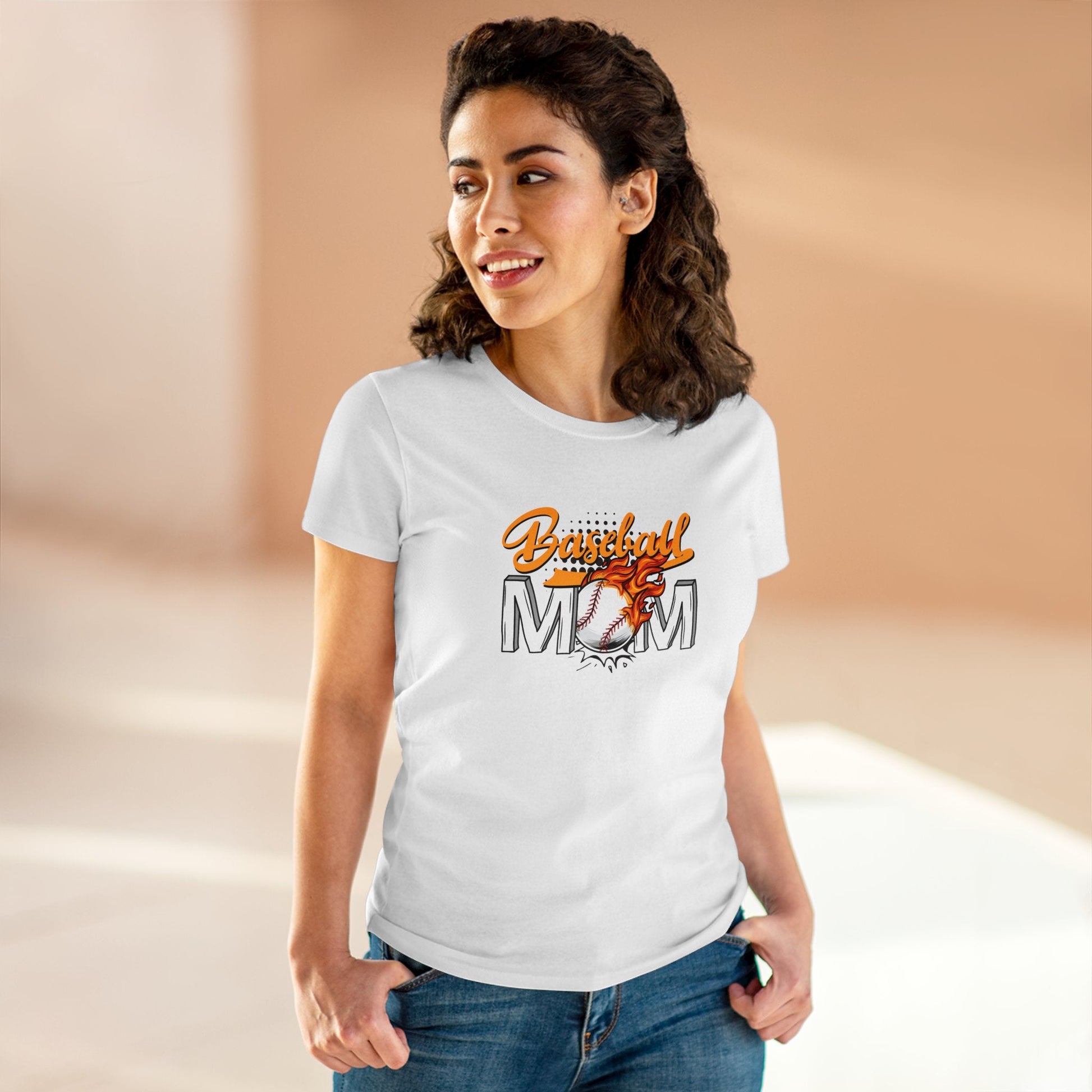 Baseball Mom Shirt, Women's Midweight Cotton Tee - SmorgeousByGina