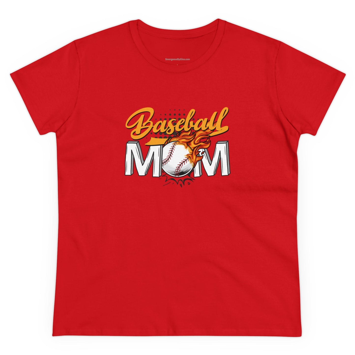 Baseball Mom Shirt, Women's Midweight Cotton Tee - SmorgeousByGina
