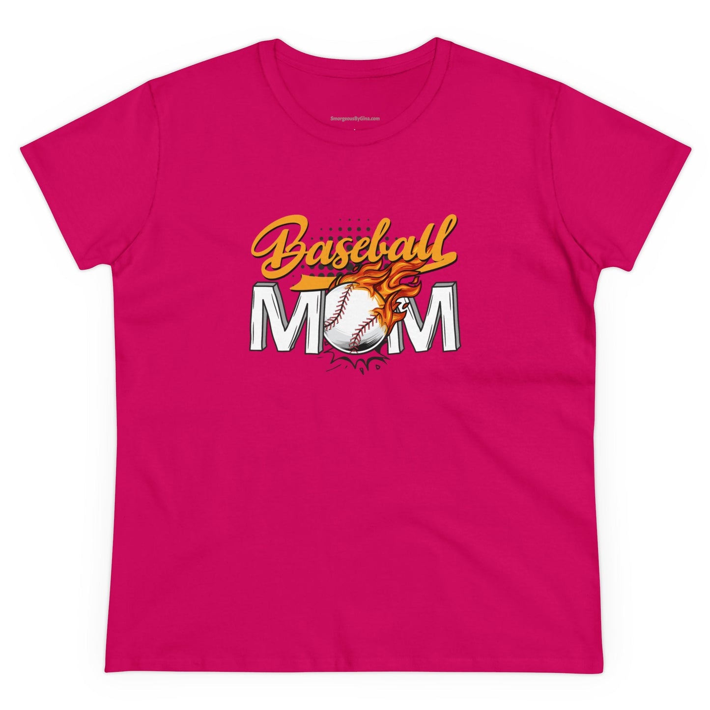Baseball Mom Shirt, Women's Midweight Cotton Tee - SmorgeousByGina