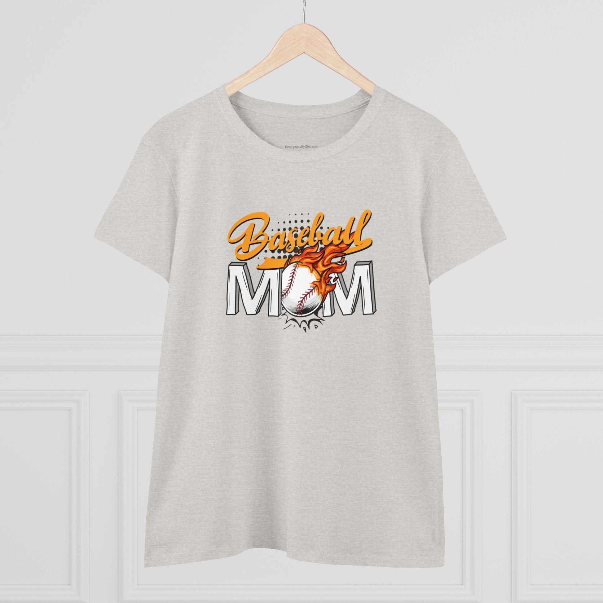 Baseball Mom Shirt, Women's Midweight Cotton Tee - SmorgeousByGina