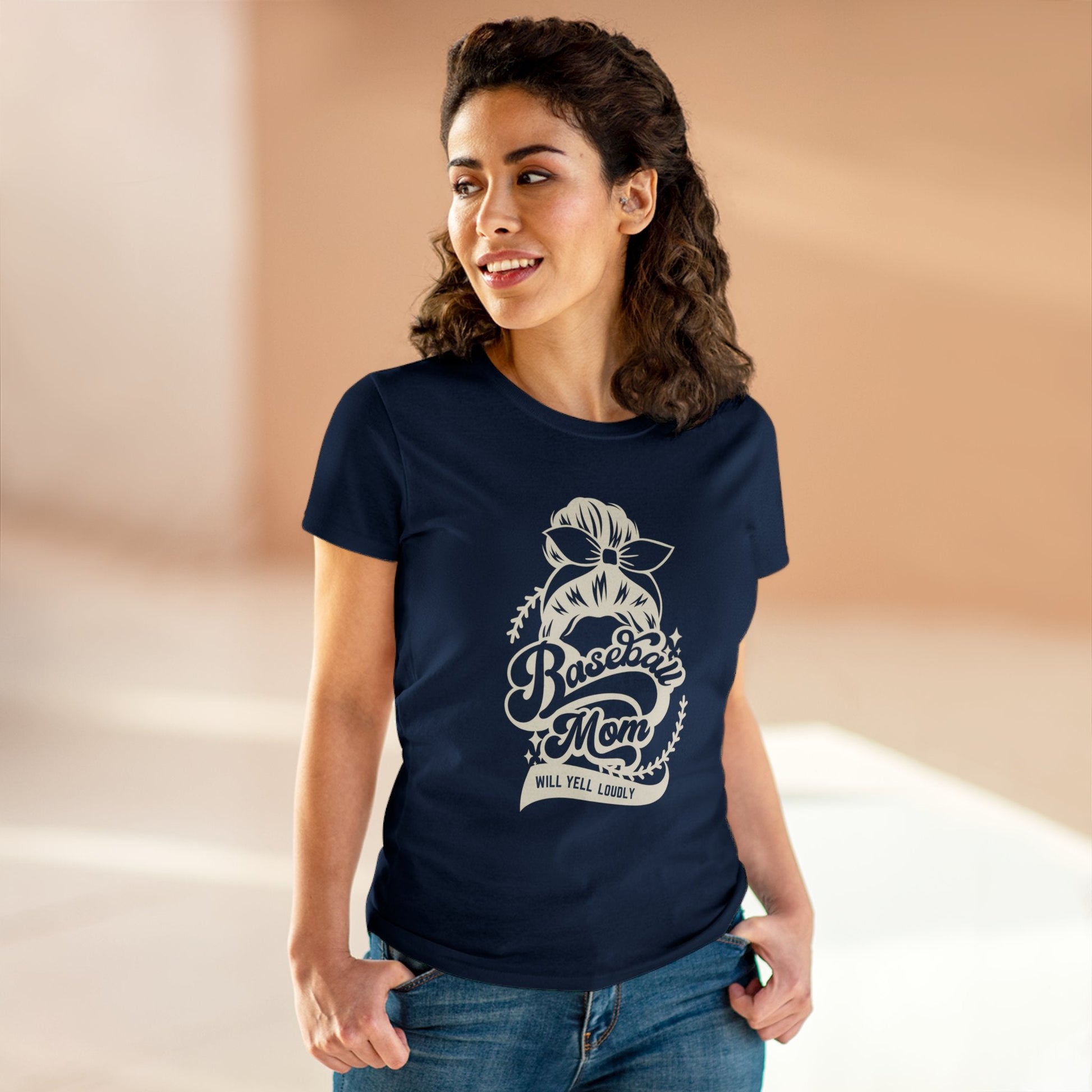 Baseball Mom Tee, Women's Midweight Cotton Tee - SmorgeousByGina