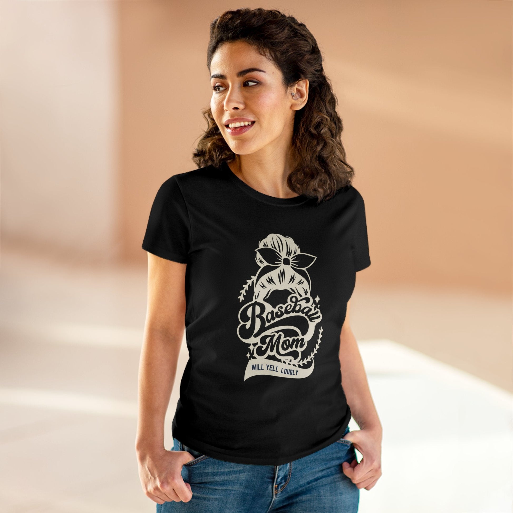 Baseball Mom Tee, Women's Midweight Cotton Tee - SmorgeousByGina
