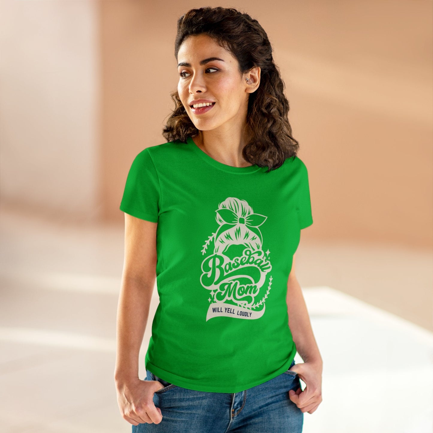 Baseball Mom Tee, Women's Midweight Cotton Tee - SmorgeousByGina