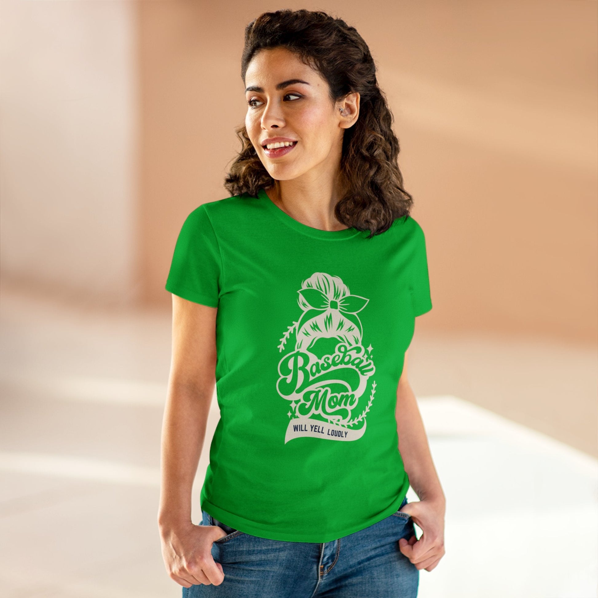Baseball Mom Tee, Women's Midweight Cotton Tee - SmorgeousByGina