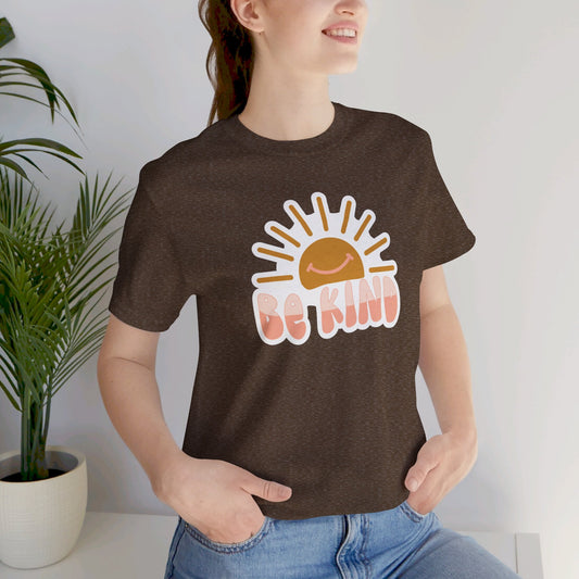 Be Kind Tee, Sunshine, Be Kind, Uplifting Boho, Unisex Jersey Short Sleeve Tee - SmorgeousByGina