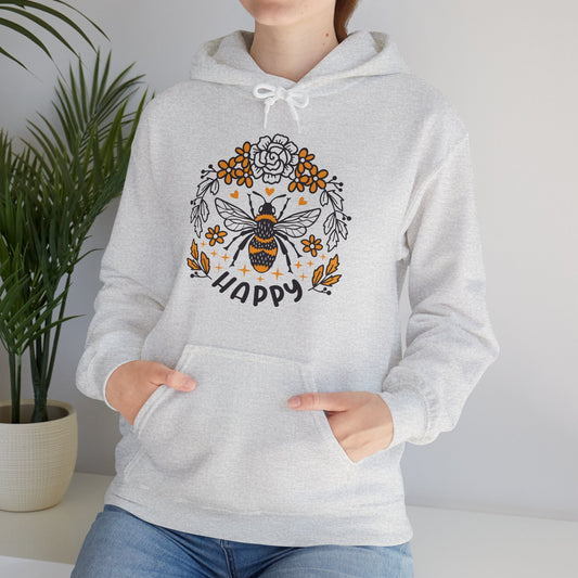 Bee Happy, Love Bees, Happy Hoodies, Heavy Blend™ Hooded Sweatshirt - SmorgeousByGina