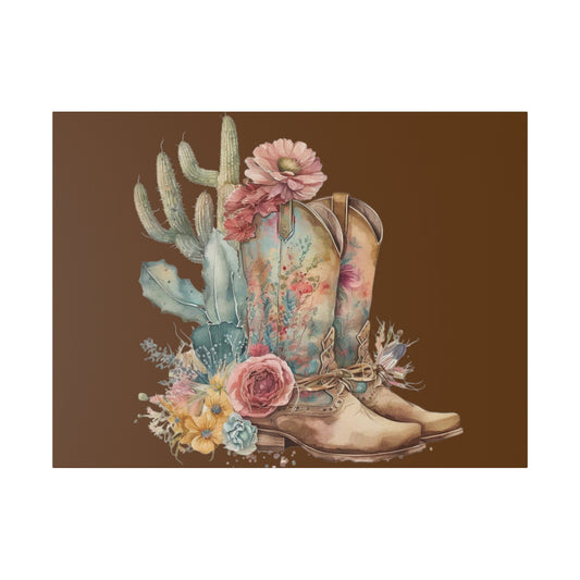 Boho Cowboy Boots Matte Canvas, Stretched, 0.75" - SmorgeousByGina