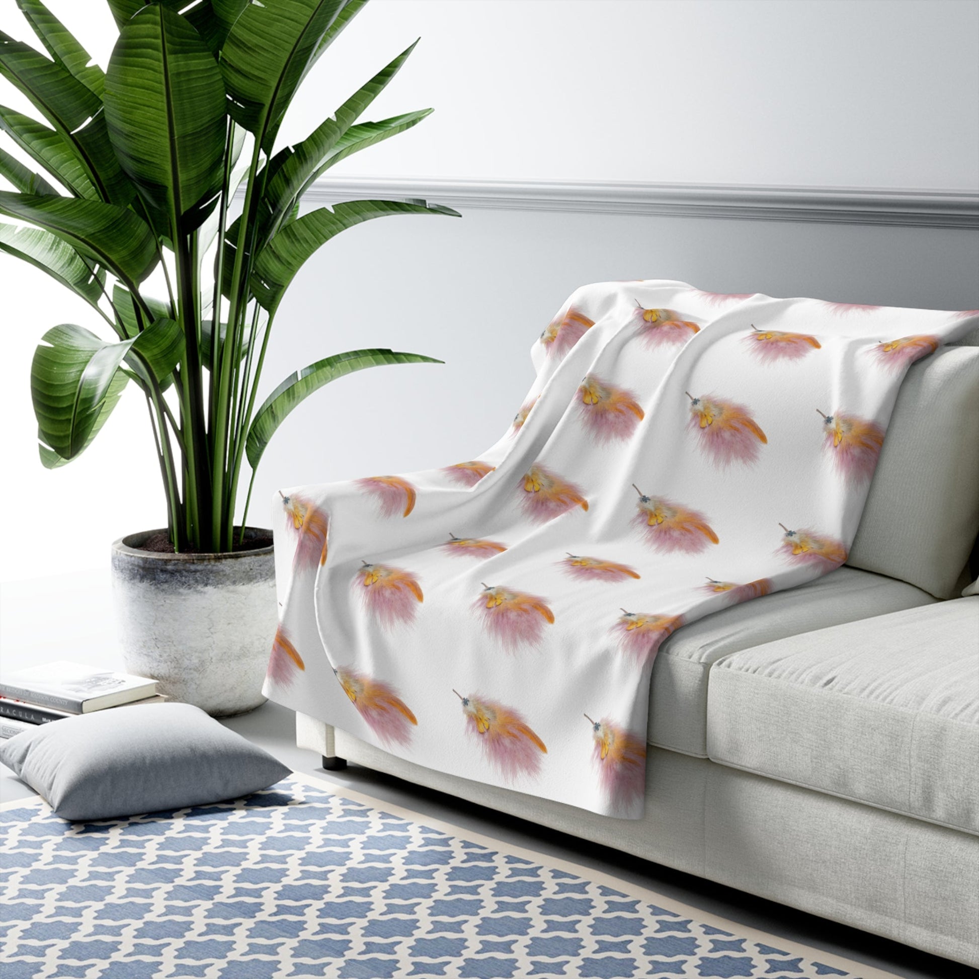 Boho Feather Sherpa Fleece Blanket - SmorgeousByGina