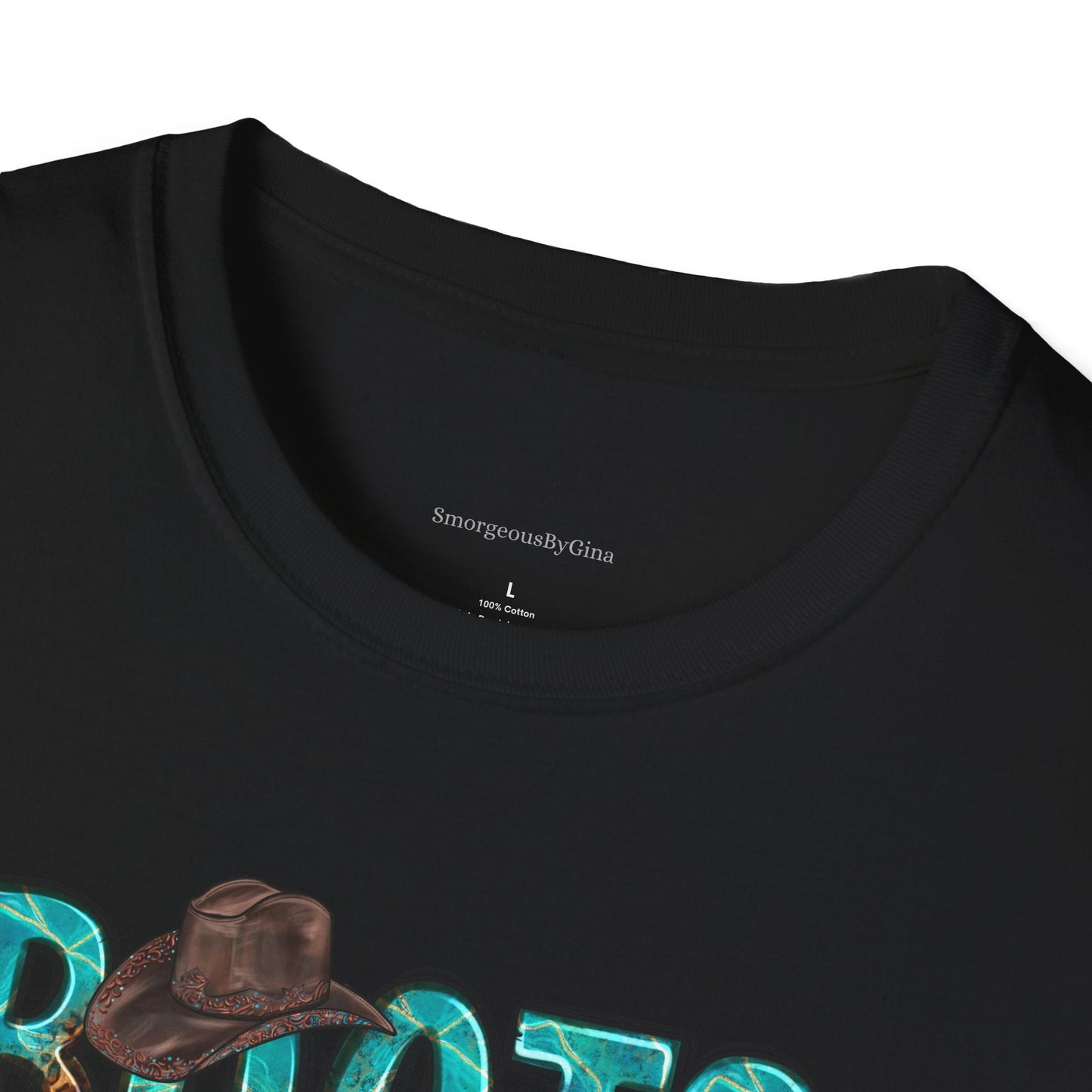 Boots and Bling, Cowgirl Shirt, Turquoise and Leopard Shirt, Rodeo Tee, Softstyle T-Shirt - SmorgeousByGina