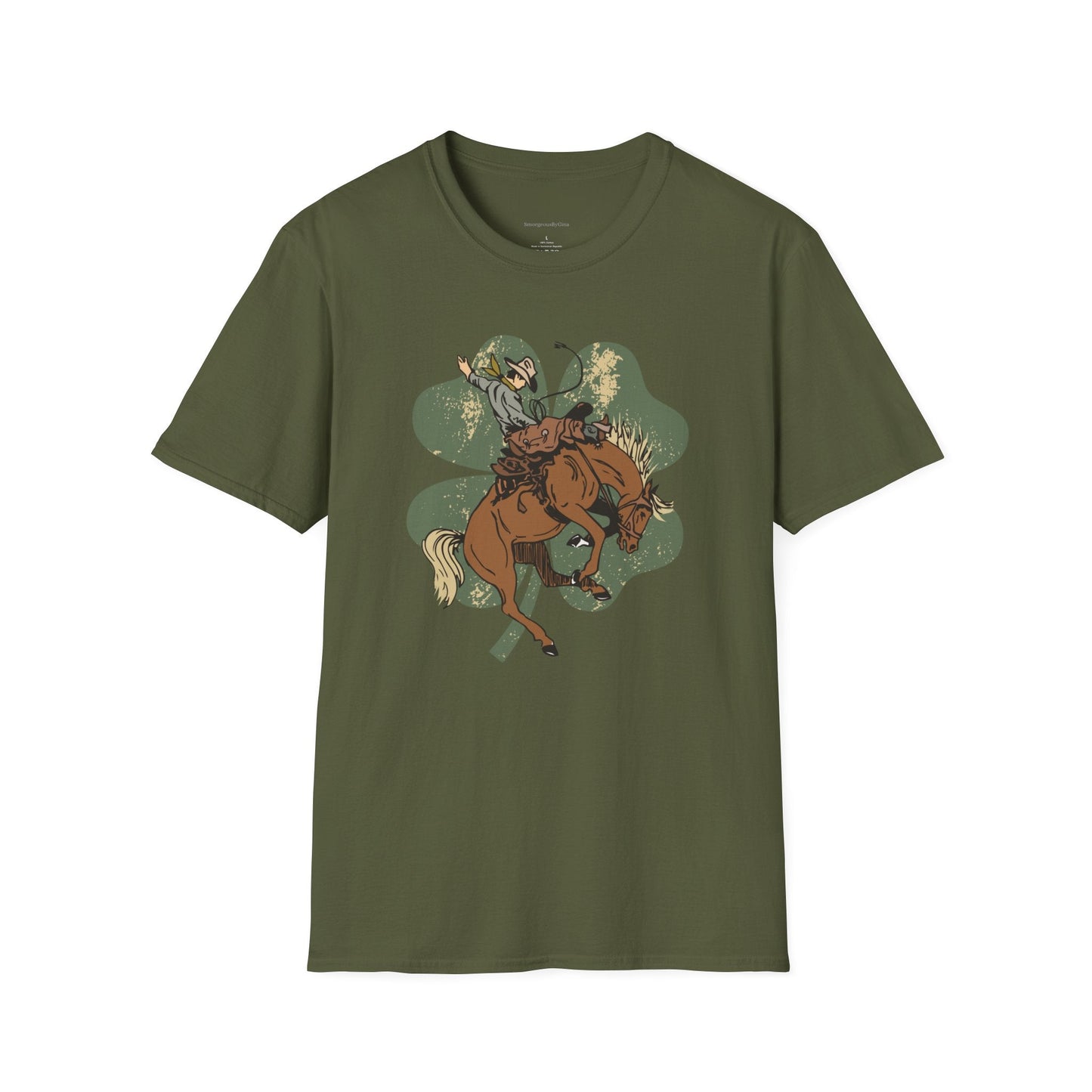Bronc Four Leaf Clover Softstyle T-Shirt - SmorgeousByGina