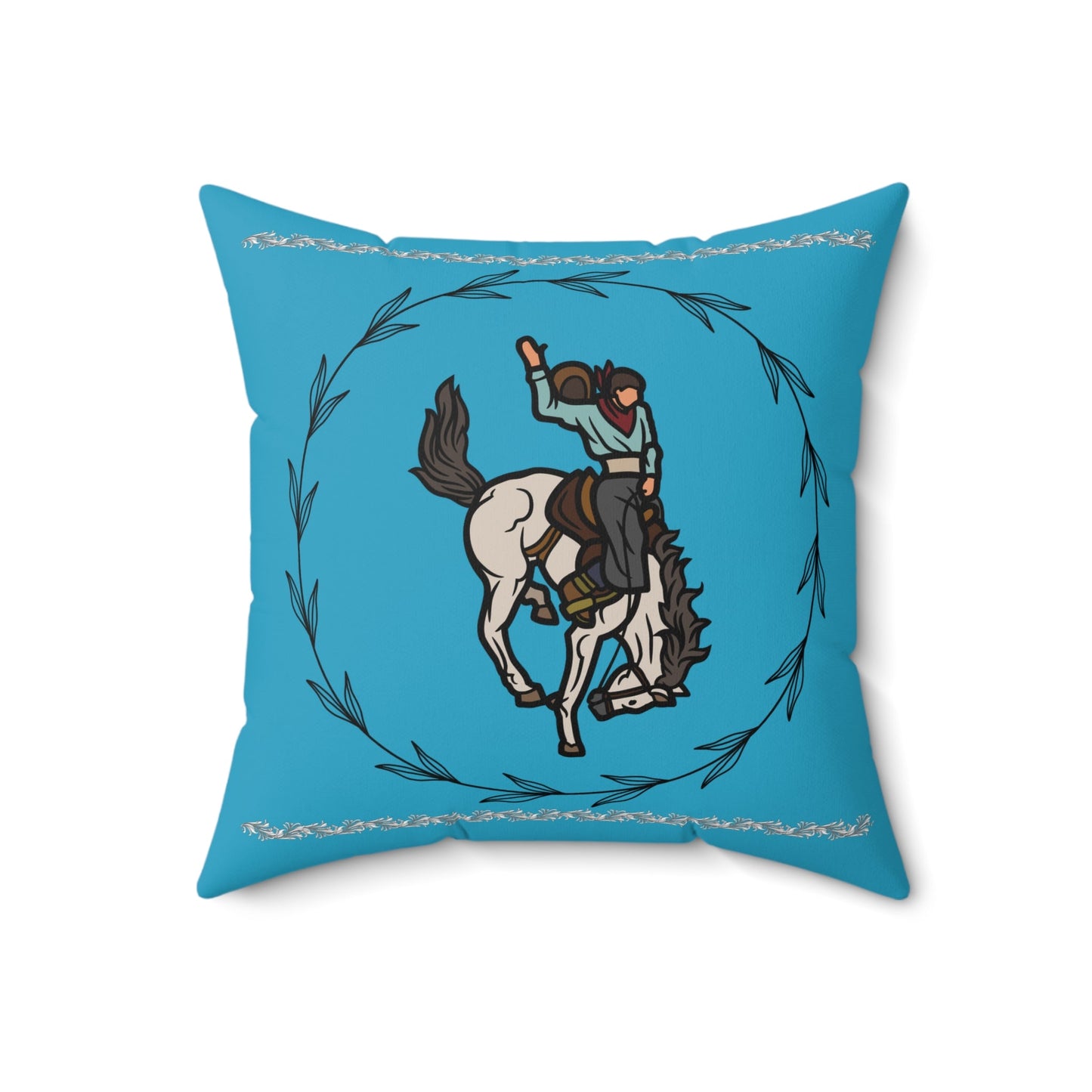 Bucking Bronc Pillow - Blue - SmorgeousByGina