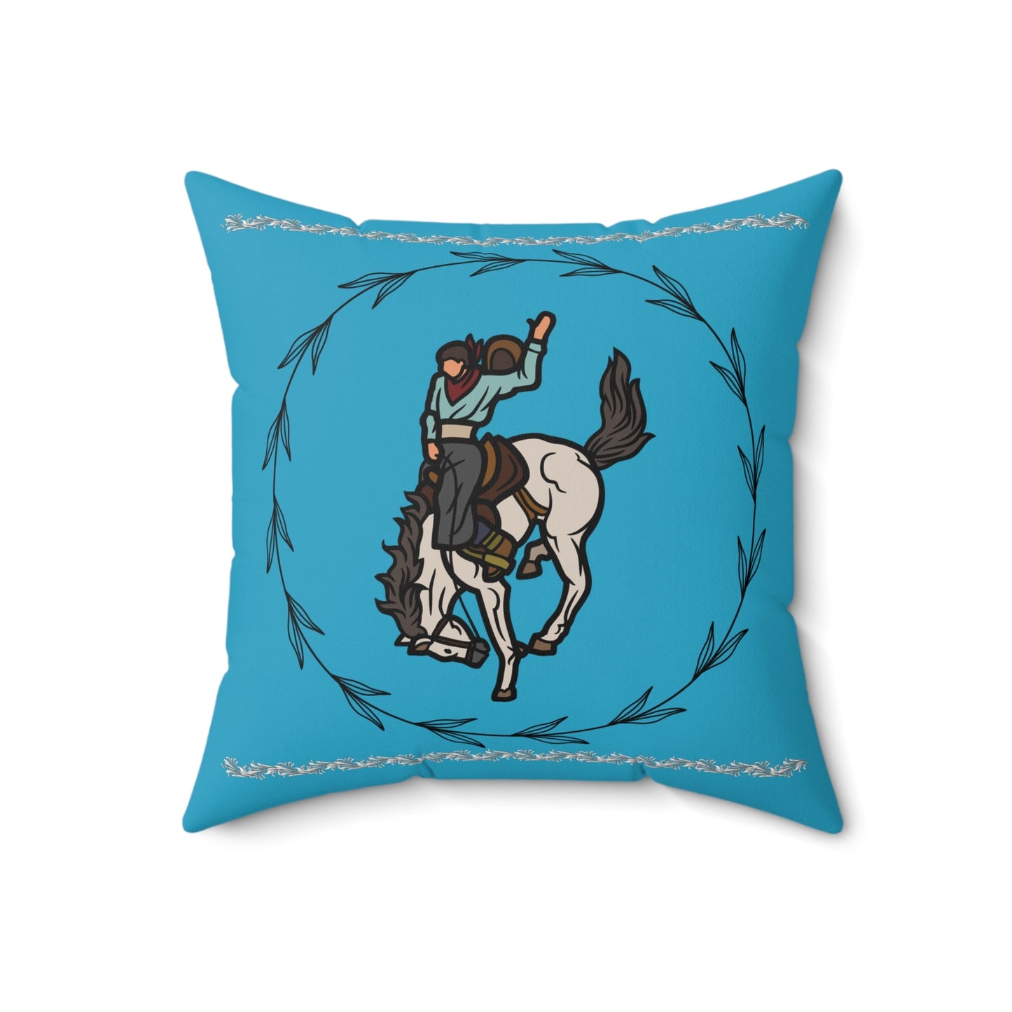 Bucking Bronc Pillow - Blue - SmorgeousByGina