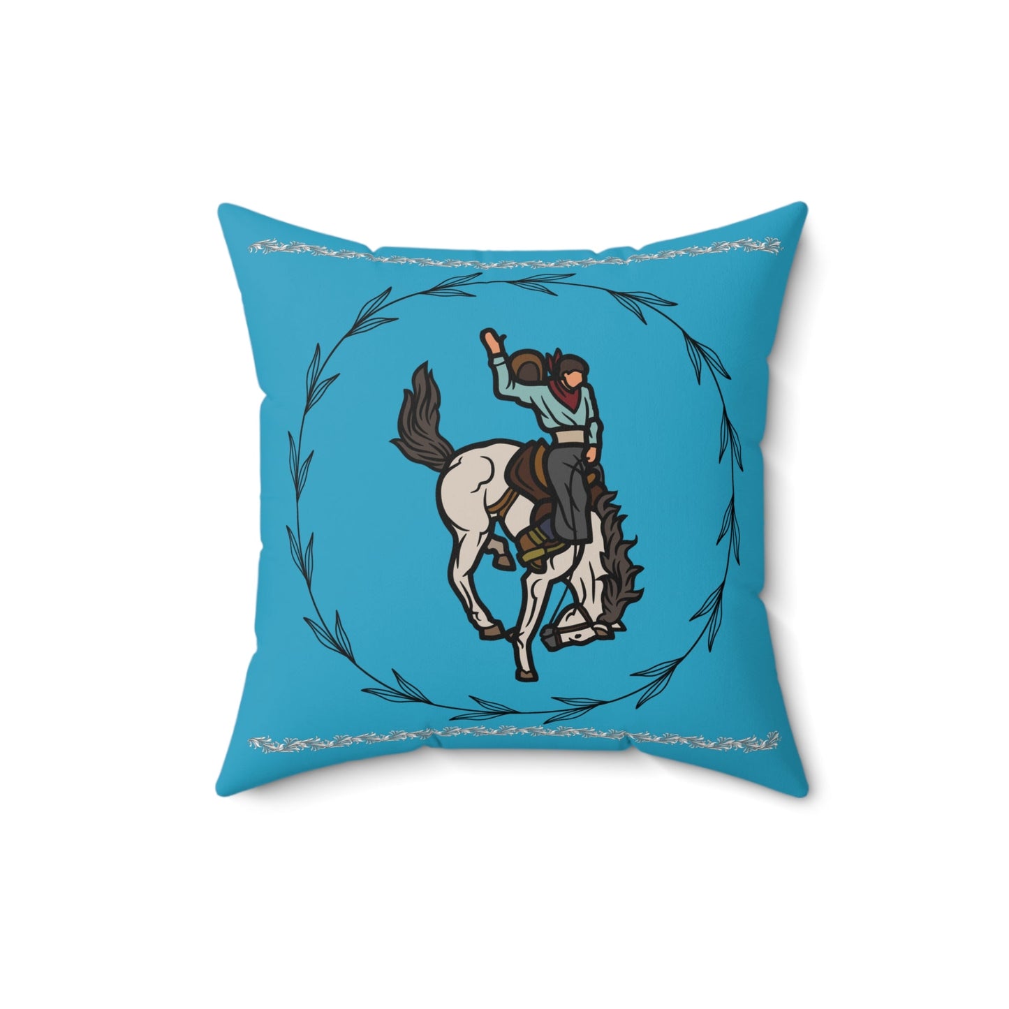 Bucking Bronc Pillow - Blue - SmorgeousByGina