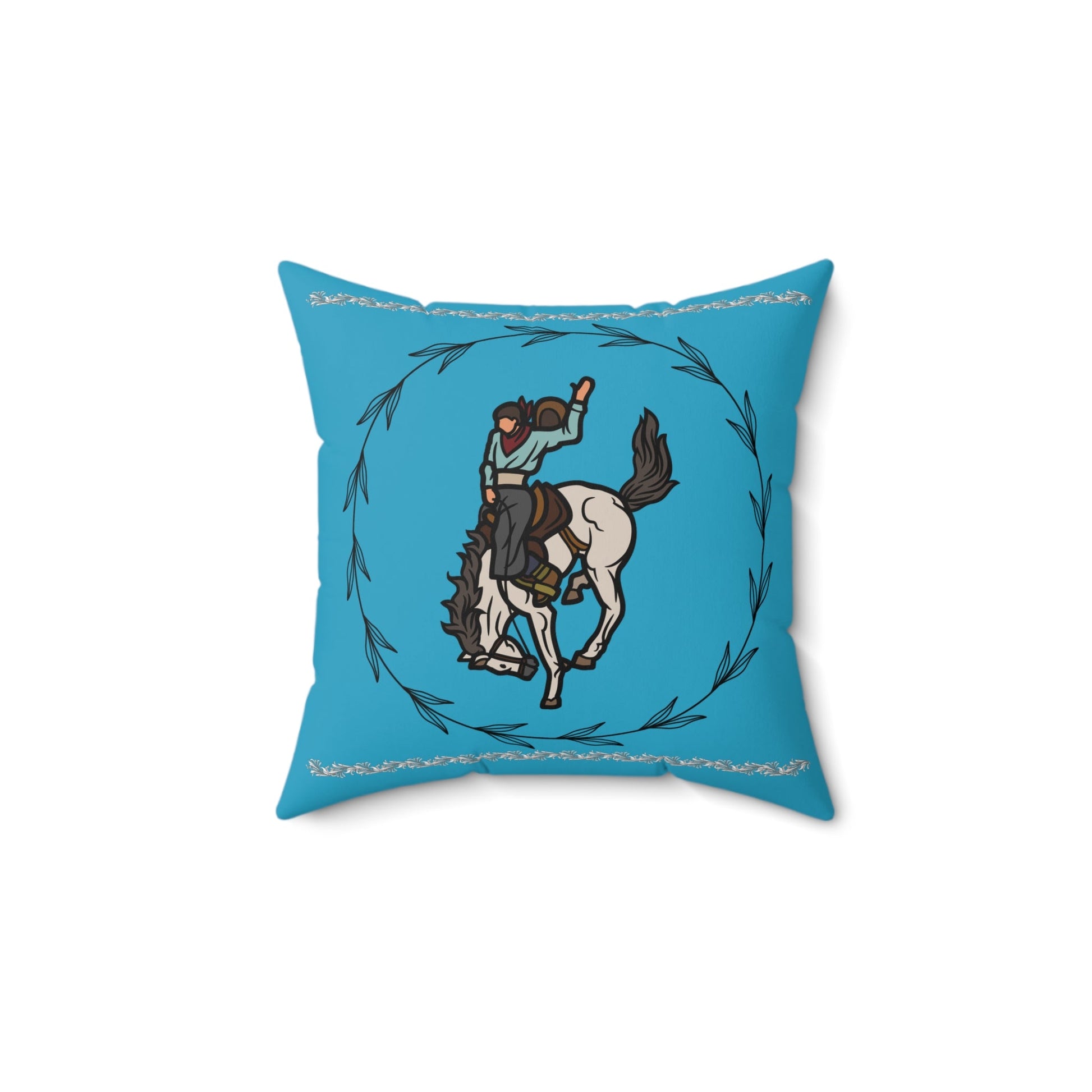 Bucking Bronc Pillow - Blue - SmorgeousByGina