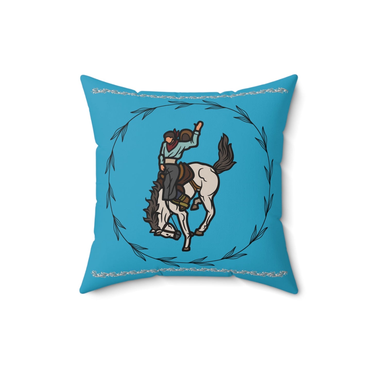 Bucking Bronc Pillow - Blue - SmorgeousByGina