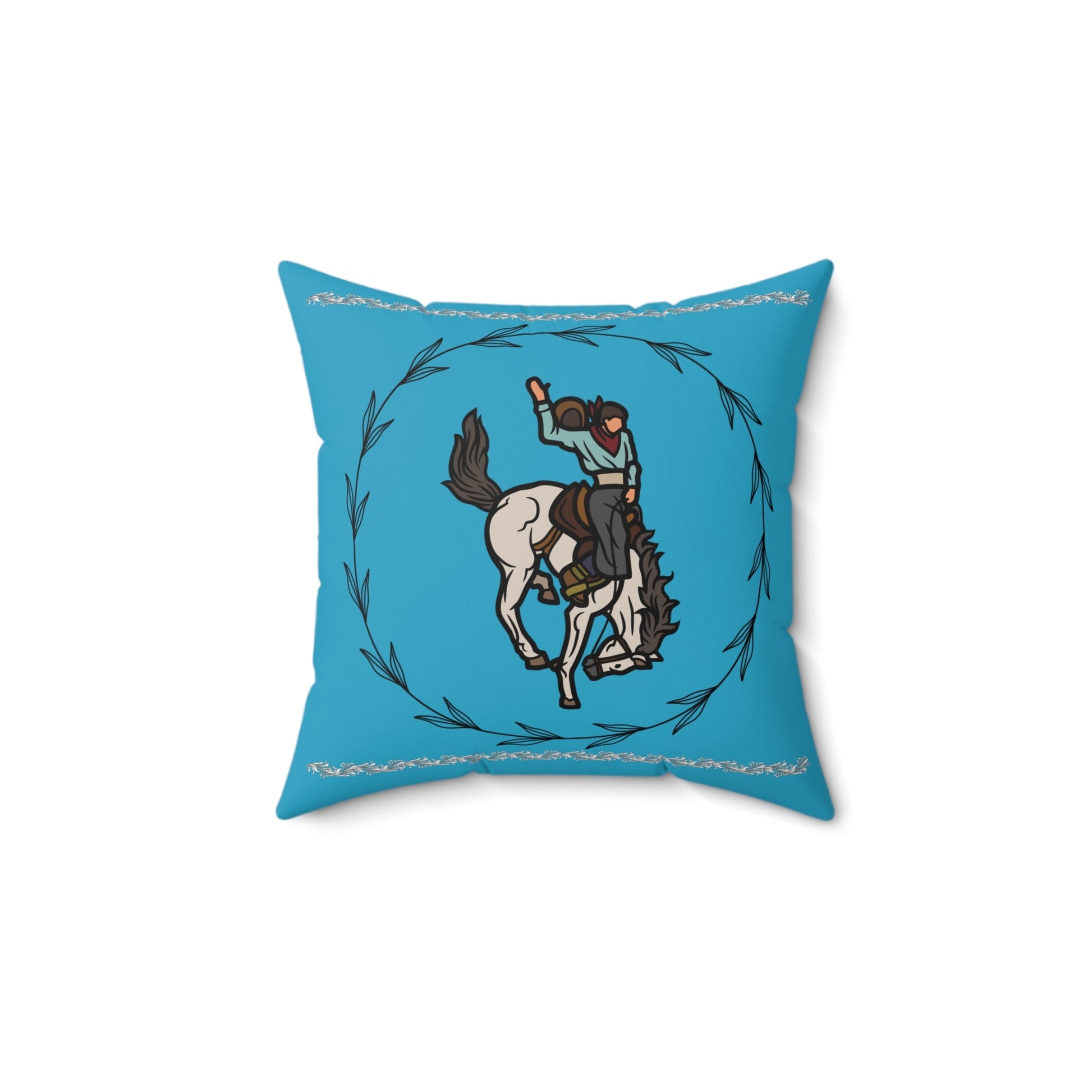 Bucking Bronc Pillow - Blue - SmorgeousByGina