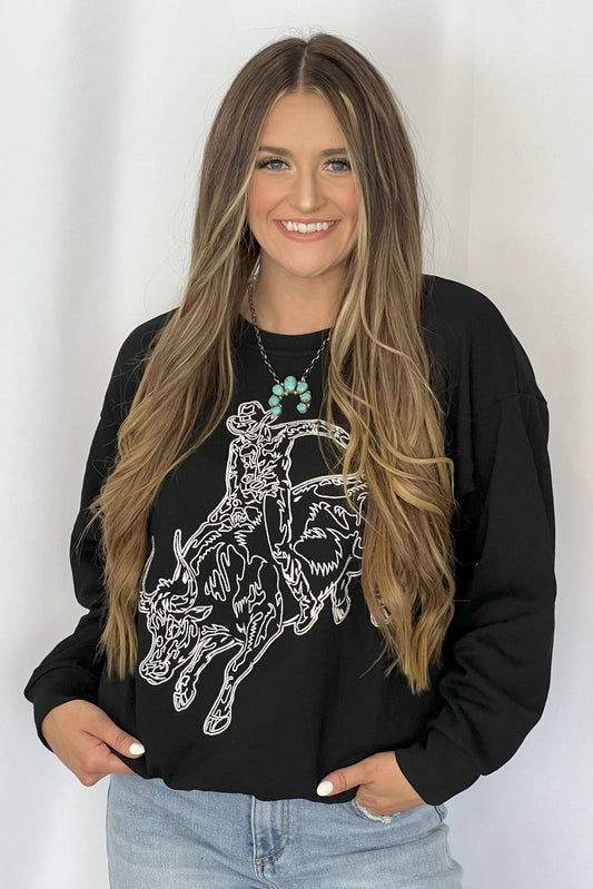 Bull Rider Embroidered Sweatshirt
