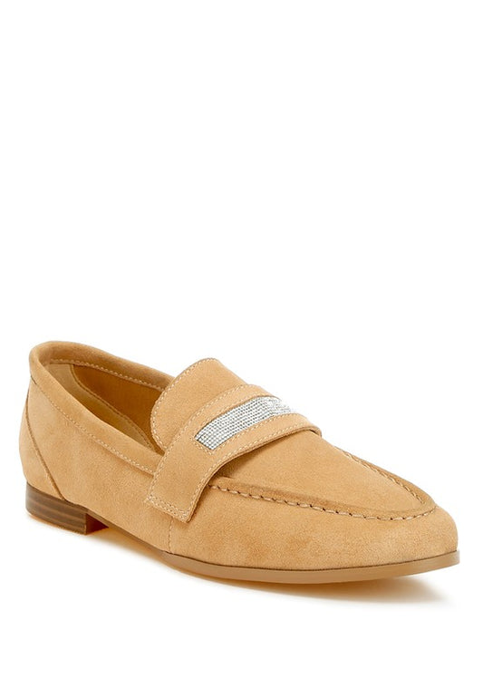 New Ode Rhinestone Penny Strap Loafers