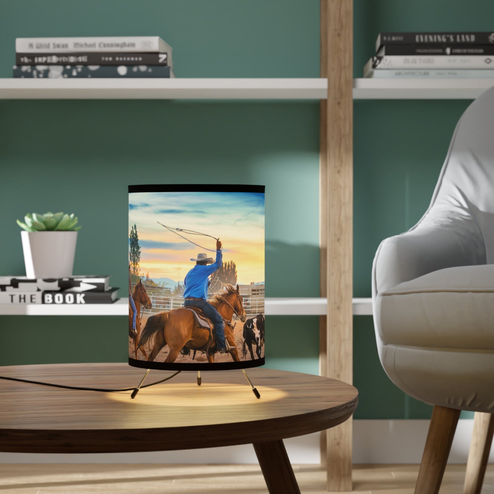 Catch Em Boys Tripod Lamp with High - Res Printed Shade, US\CA plug - SmorgeousByGina
