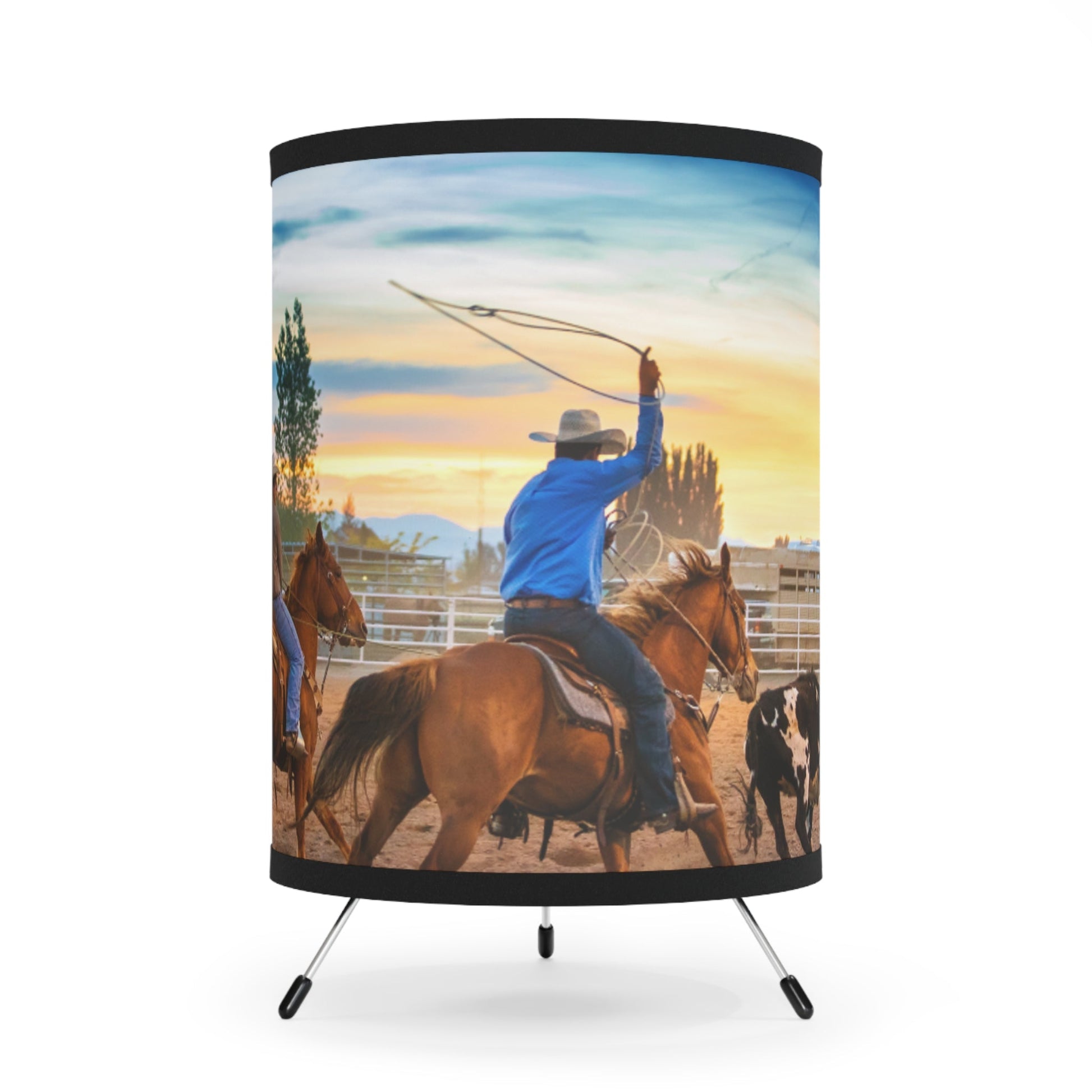 Catch Em Boys Tripod Lamp with High - Res Printed Shade, US\CA plug - SmorgeousByGina
