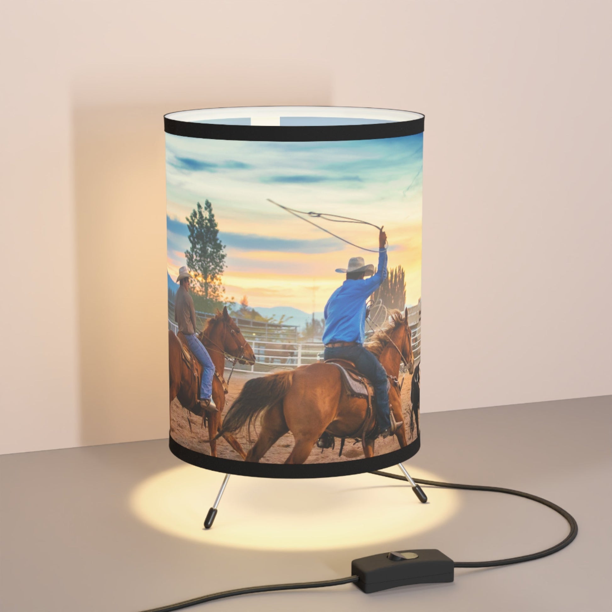 Catch Em Boys Tripod Lamp with High - Res Printed Shade, US\CA plug - SmorgeousByGina