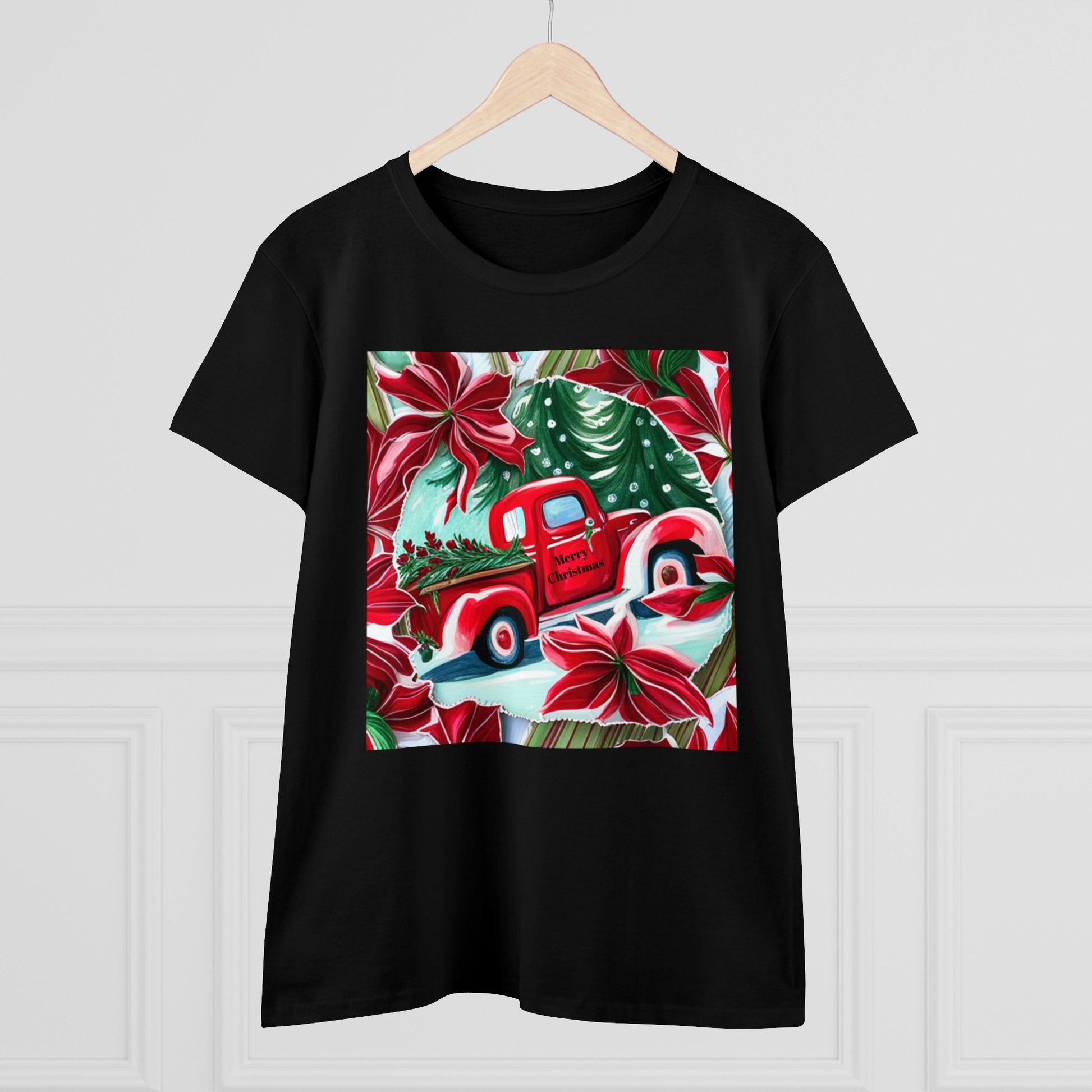 Christmas Truck Women's Midweight Cotton Tee - SmorgeousByGina
