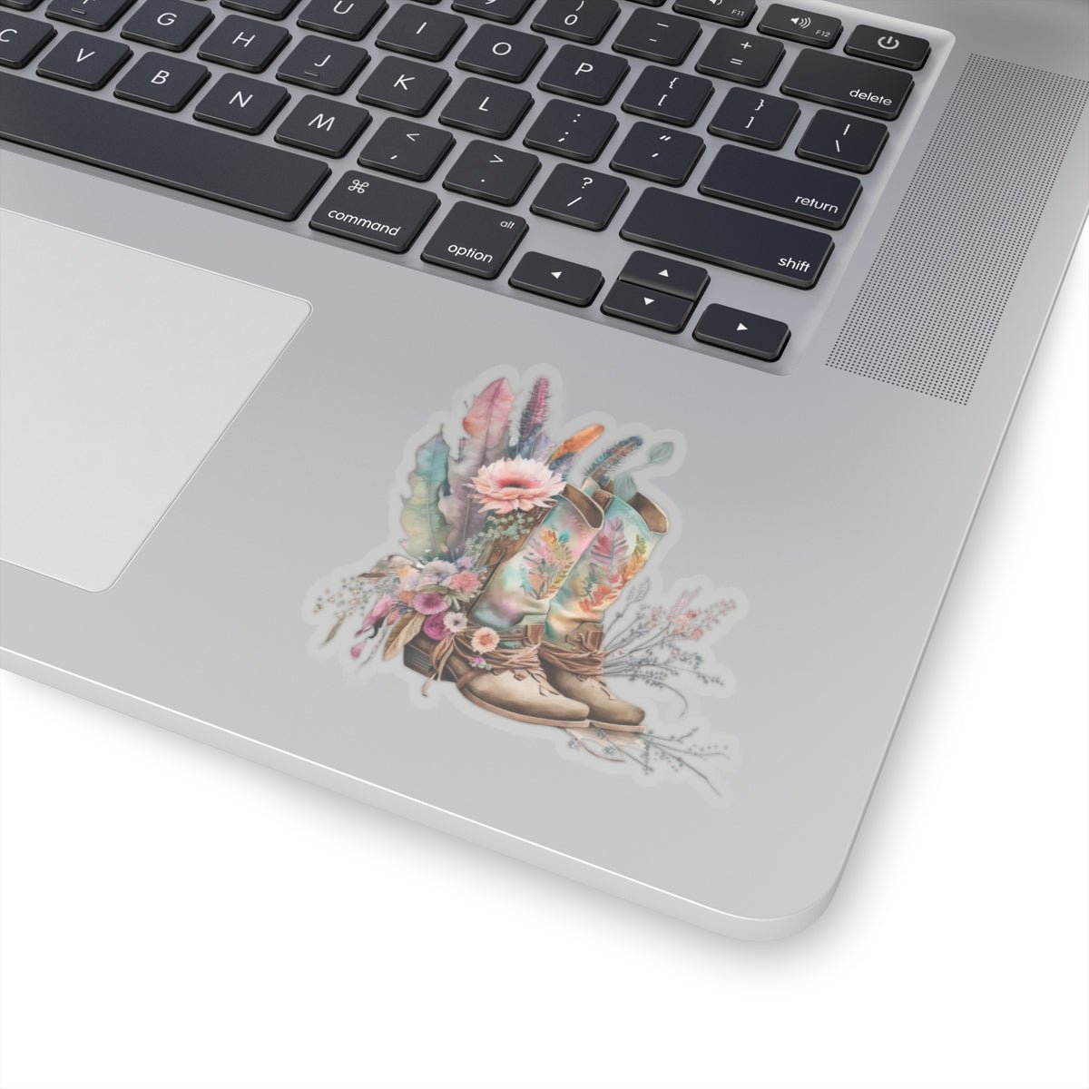 Cowboy Boots, Cactus and Floral, Boho, Western, Kiss-Cut Stickers - SmorgeousByGina