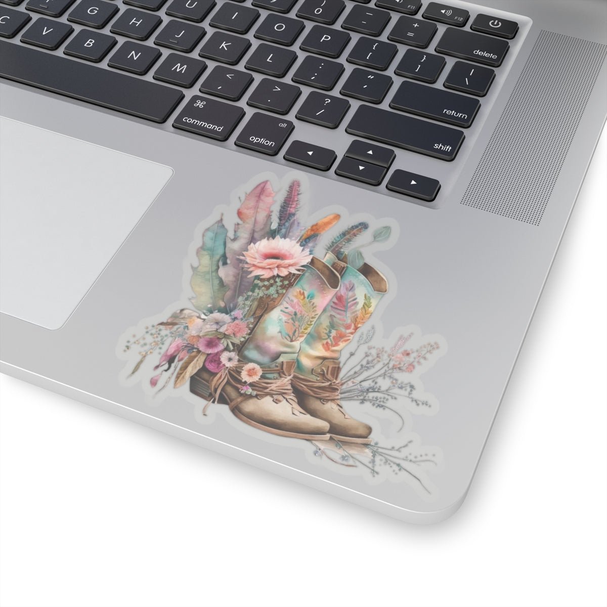 Cowboy Boots, Cactus and Floral, Boho, Western, Kiss-Cut Stickers - SmorgeousByGina