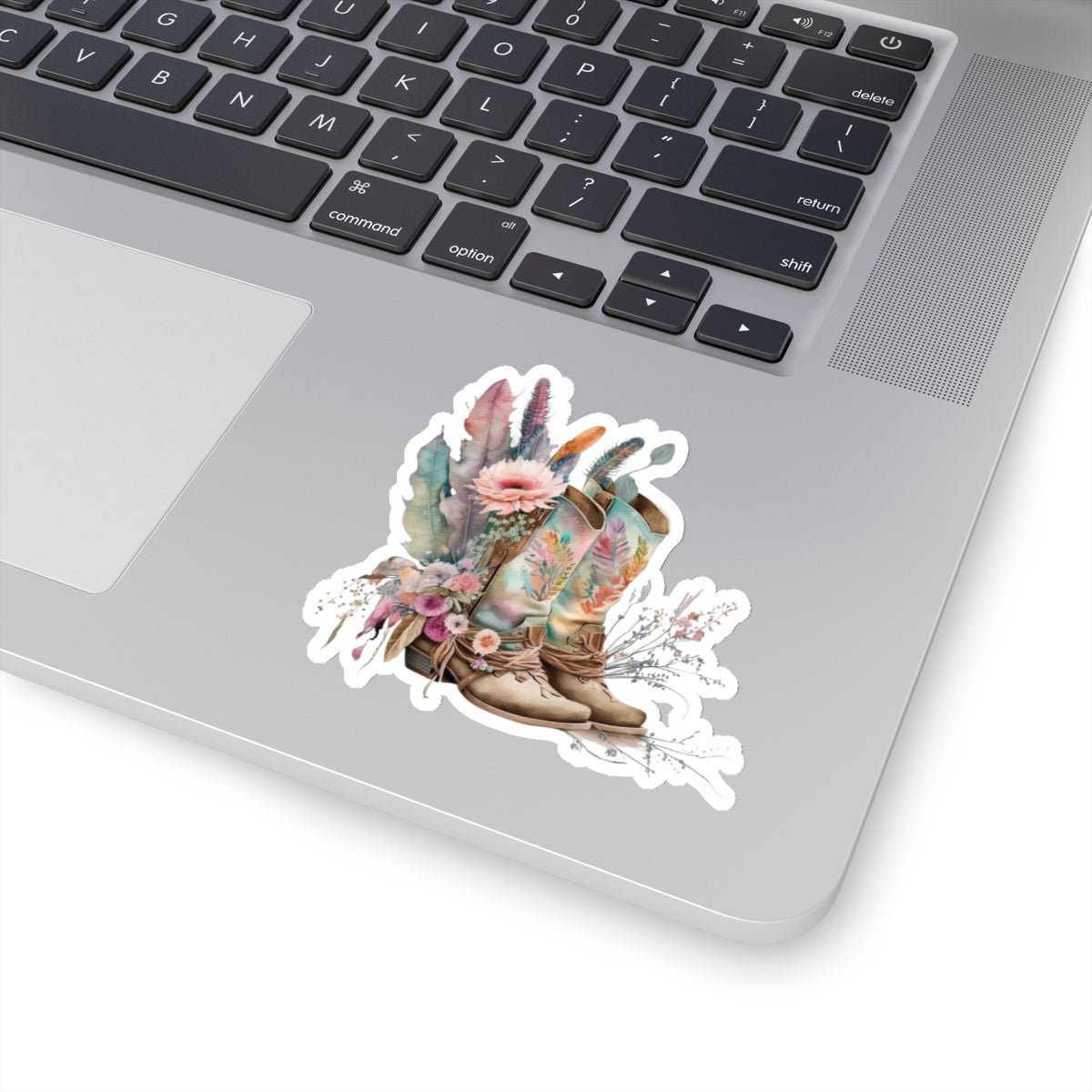 Cowboy Boots, Cactus and Floral, Boho, Western, Kiss-Cut Stickers - SmorgeousByGina