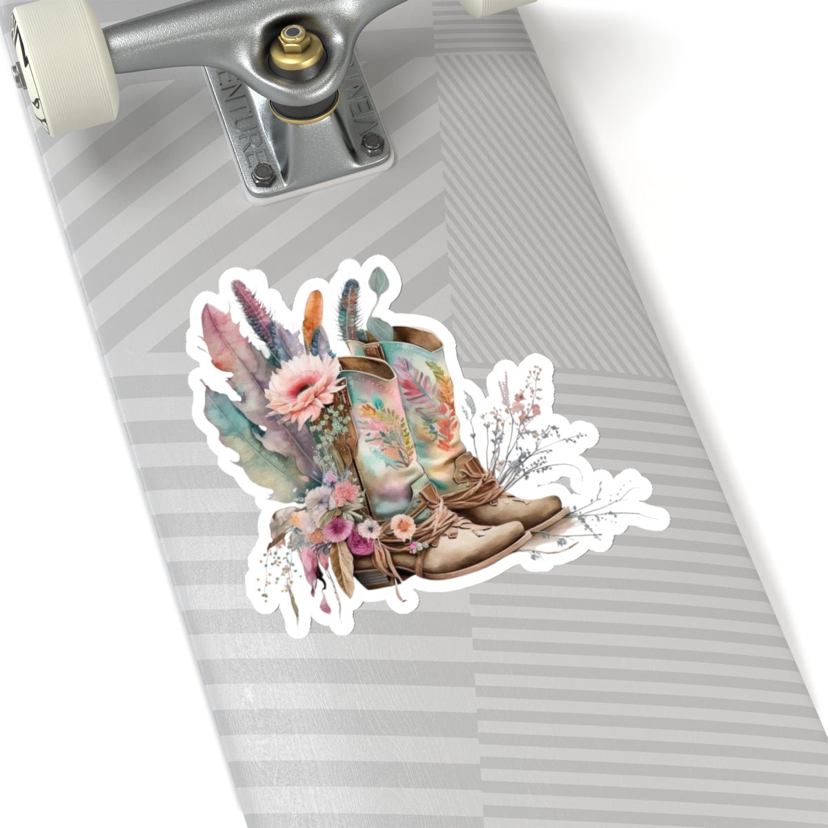Cowboy Boots, Cactus and Floral, Boho, Western, Kiss-Cut Stickers - SmorgeousByGina