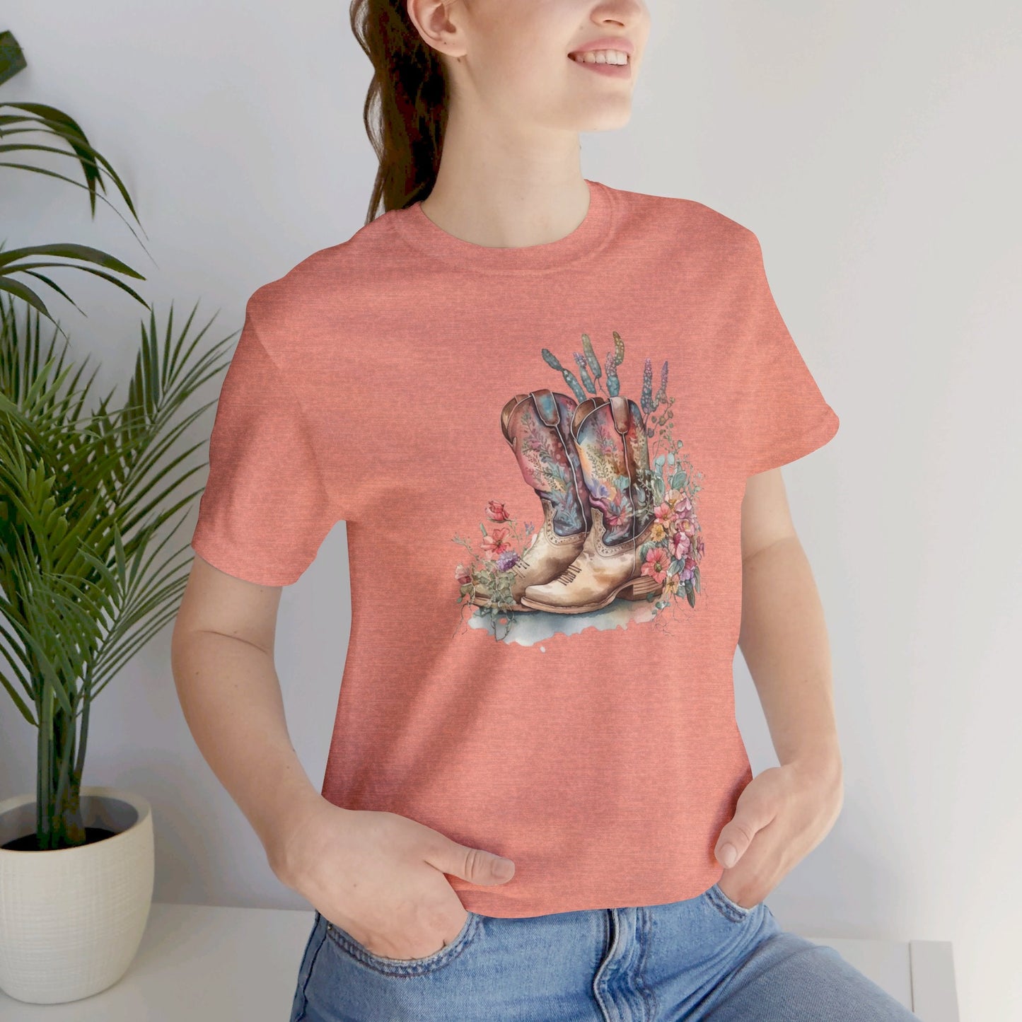 Cowboy Boots Unisex Tee - Boho Country Floral Western Shirt - SmorgeousByGina