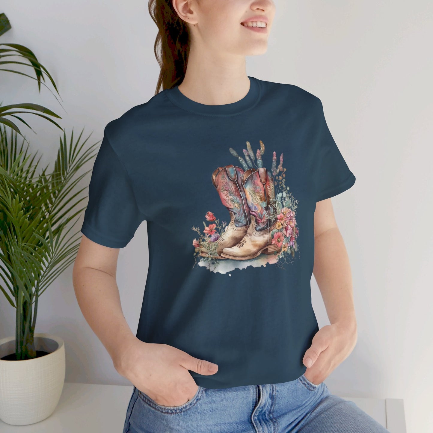 Cowboy Boots Unisex Tee - Boho Country Floral Western Shirt - SmorgeousByGina