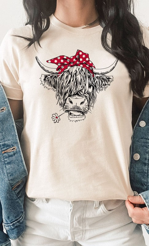 Highland Cow Red Bandana PLUS Graphic Tee