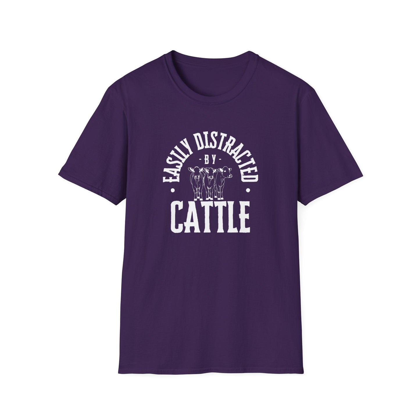 Distracted by Cattle Tee, Ranch Tee, Unisex Softstyle T - Shirt - SmorgeousByGina