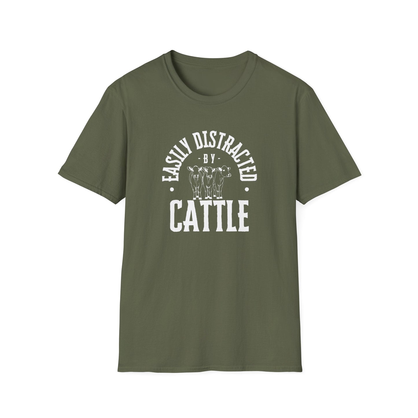 Distracted by Cattle Tee, Ranch Tee, Unisex Softstyle T - Shirt - SmorgeousByGina