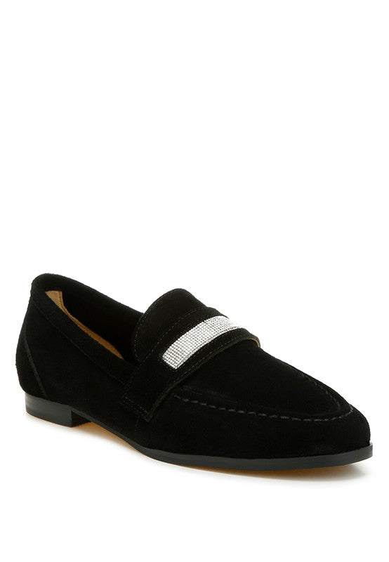 New Ode Rhinestone Penny Strap Loafers