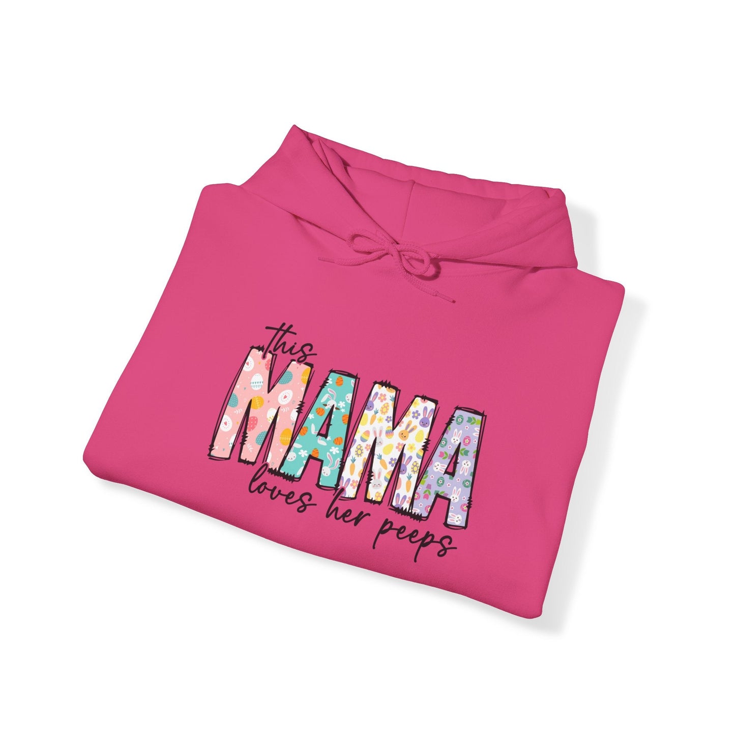 Easter Hoodie, Easter Sweatshirt, Peeps, Mama Loves Her Peeps, Personalized Easter Hoodie, Heavy Blend™ Hooded Sweatshirt - SmorgeousByGina