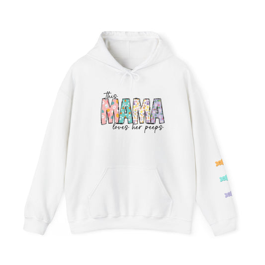 Easter Hoodie, Easter Sweatshirt, Peeps, Mama Loves Her Peeps, Personalized Easter Hoodie, Heavy Blend™ Hooded Sweatshirt - SmorgeousByGina