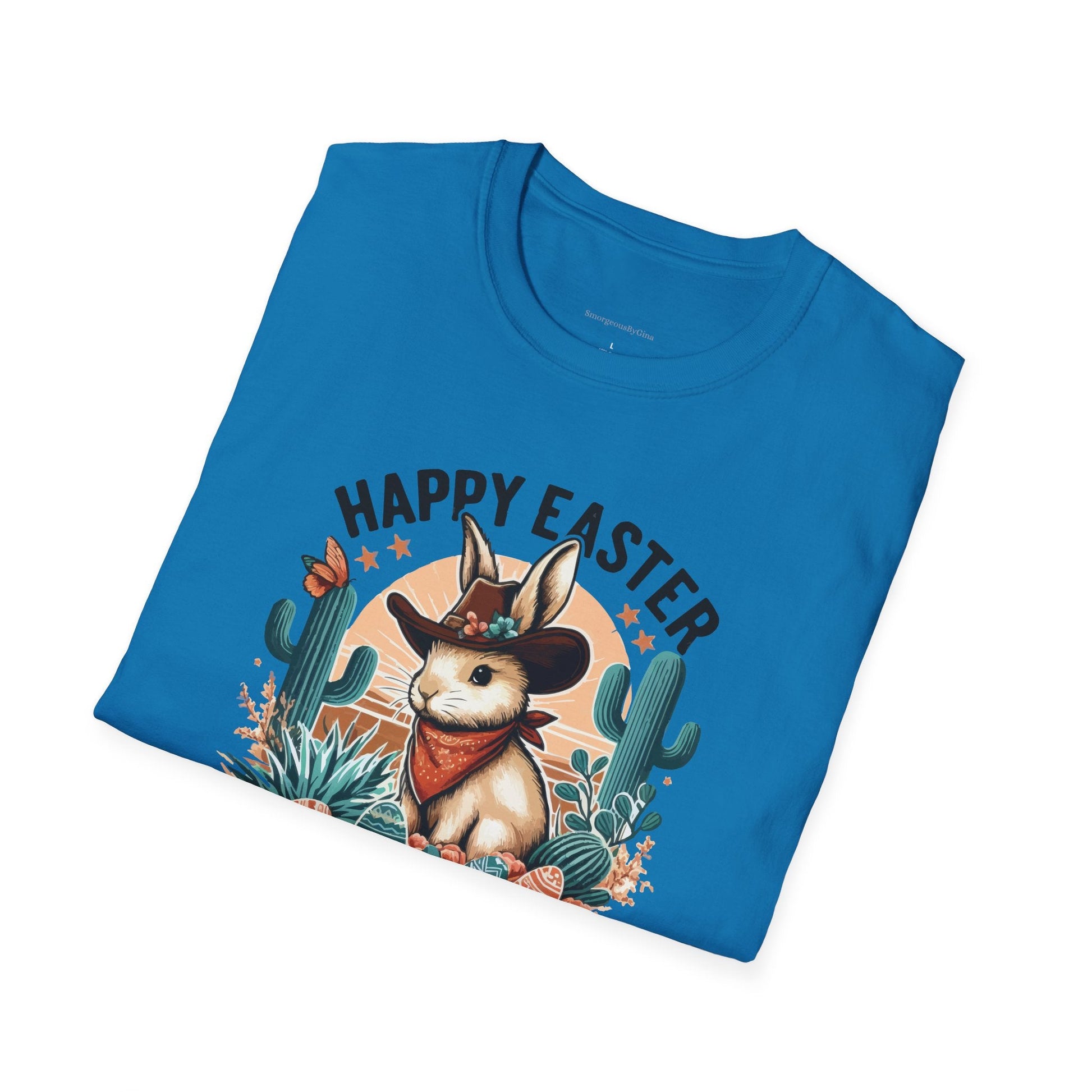 Easter T-shirt, Bunny Cowboy Tee, Easter Cowboy, Softstyle T-Shirt - SmorgeousByGina